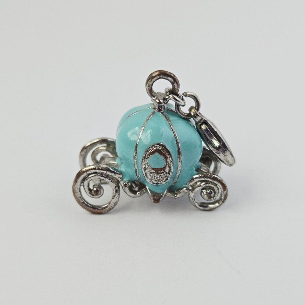 Cinderella Pumpkin Carriage Charm Blue & Silver Tone Disney Movie Rewards 2012